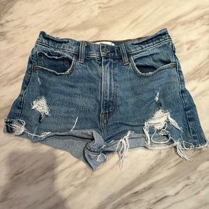 Abercrombie & Fitch Curve Love The Mom Short High Waisted Jean Denim Shorts